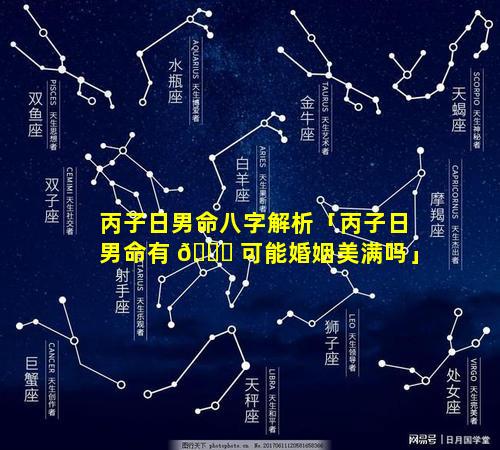 丙子日男命八字解析「丙子日男命有 💐 可能婚姻美满吗」